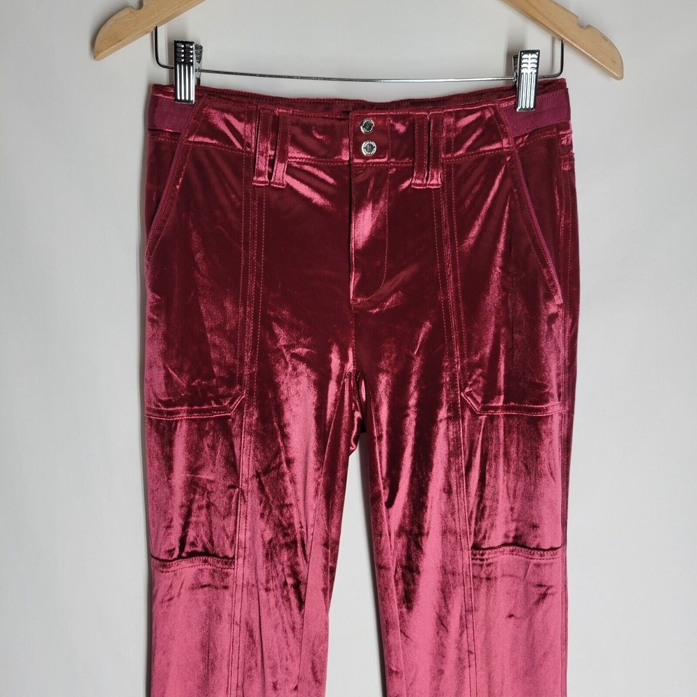 NWT THE STRAIGHT ANKLE Women's Utility Straight Crop Pants Dark Sangria Size 0 - Picture 5 of 12